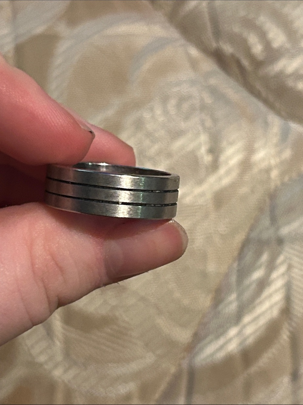 Stacked Silver Tone Stainless Steel Ring